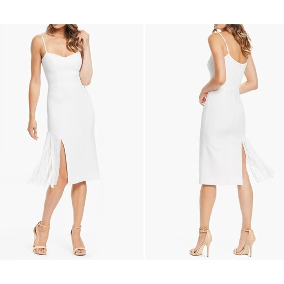 New Dress the Population Size S Rory Midi Dress White *Stains* - Picture 1 of 10